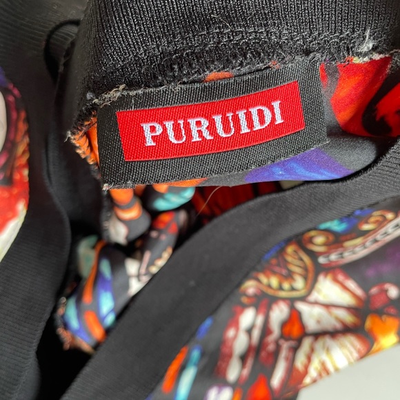 Divine PURUIDI Italian designer maxi dress with stained glass biblical print - Picture 8 of 10